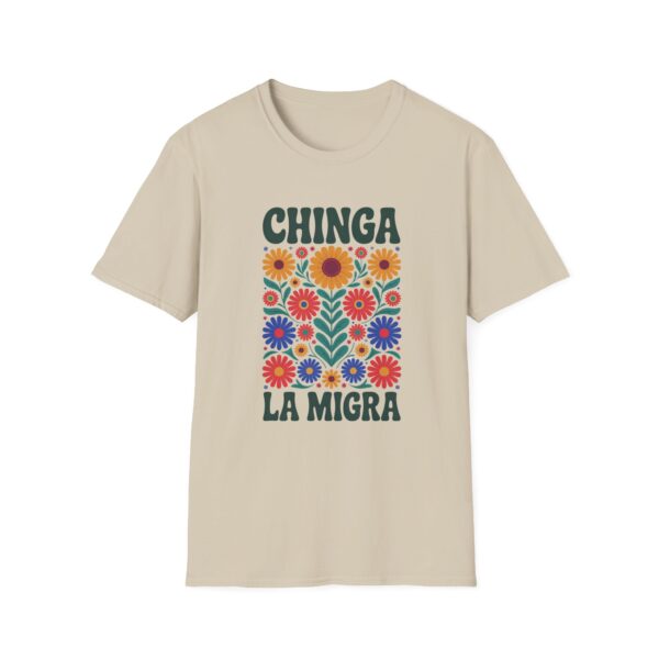 Chinga La Migra Folk Art T-shirt, Statement Tee for Activists, Unisex Tee, Colorful Mexico Protest Shirt, Anti-Immigration Tee, Immigration - Image 3