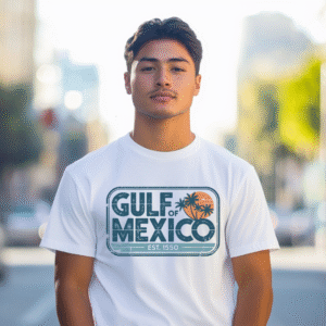 Gulf of Mexico Retro Distressed T-shirt, Beach Tee, Vintage Gulf Tee, Vacation Shirt, Unisex Top