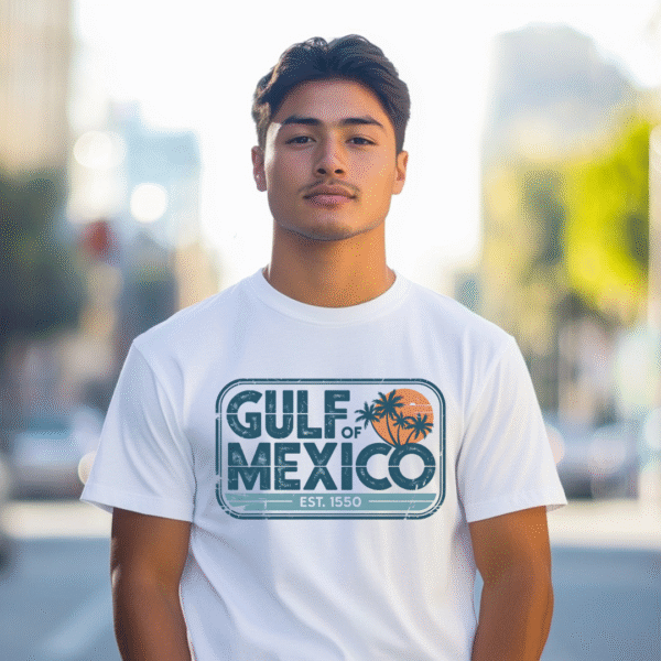 Gulf of Mexico Retro Distressed T-shirt, Beach Tee, Vintage Gulf Tee, Vacation Shirt, Unisex Top
