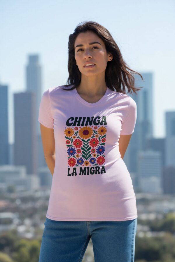 Chinga La Migra Folk Art T-shirt, Statement Tee for Activists, Unisex Tee, Colorful Mexico Protest Shirt, Anti-Immigration Tee, Immigration - Image 4