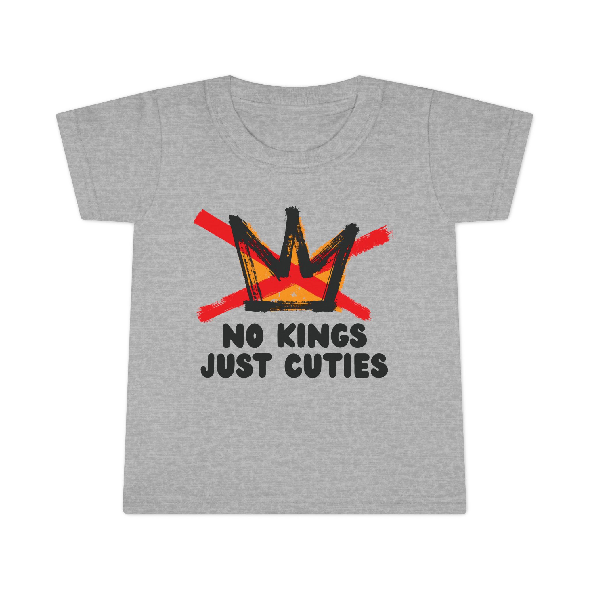 Adorable Toddler "No Kings, Just Cuties" mini Protest Tshirt - Image 5