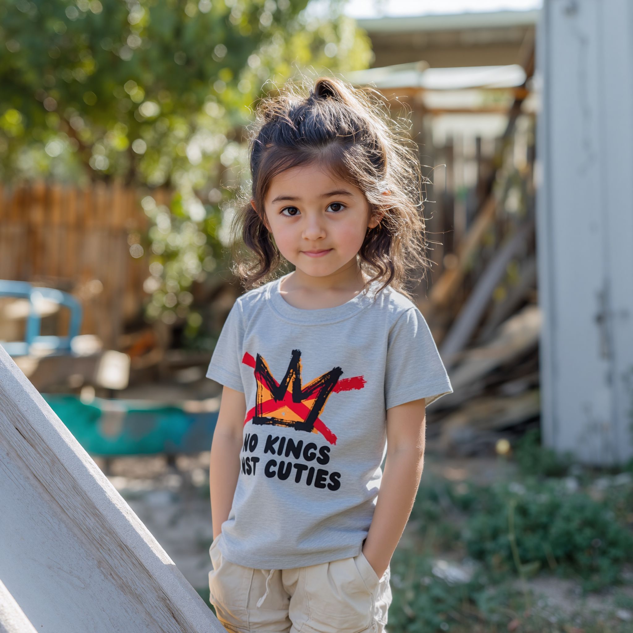 Adorable Toddler "No Kings, Just Cuties" mini Protest Tshirt - Image 4
