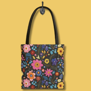 The Tote Floral colorful Bag with the Embroidered Look