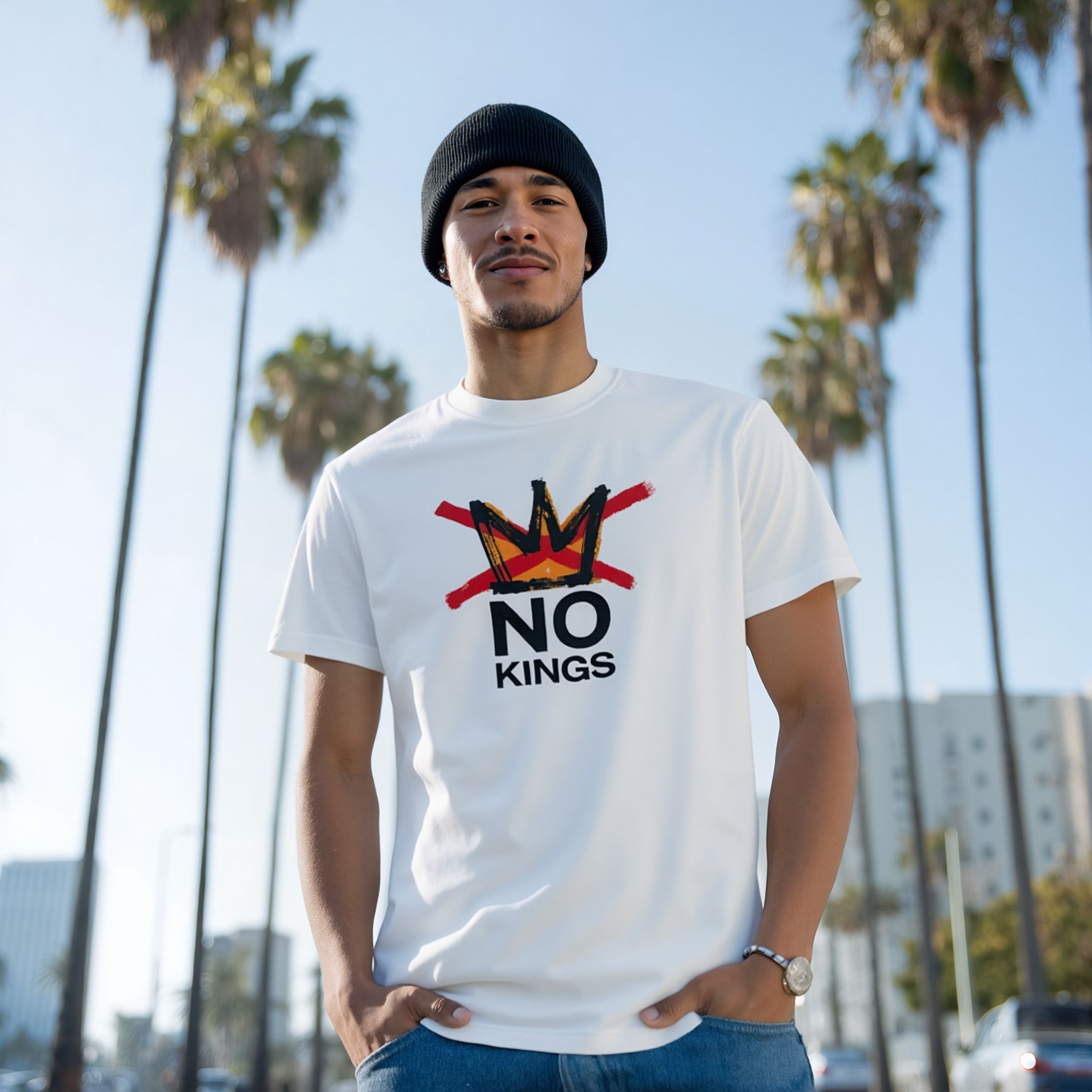 No Kings crown Unisex Protest T-shirt, Variety of Colors - Image 2