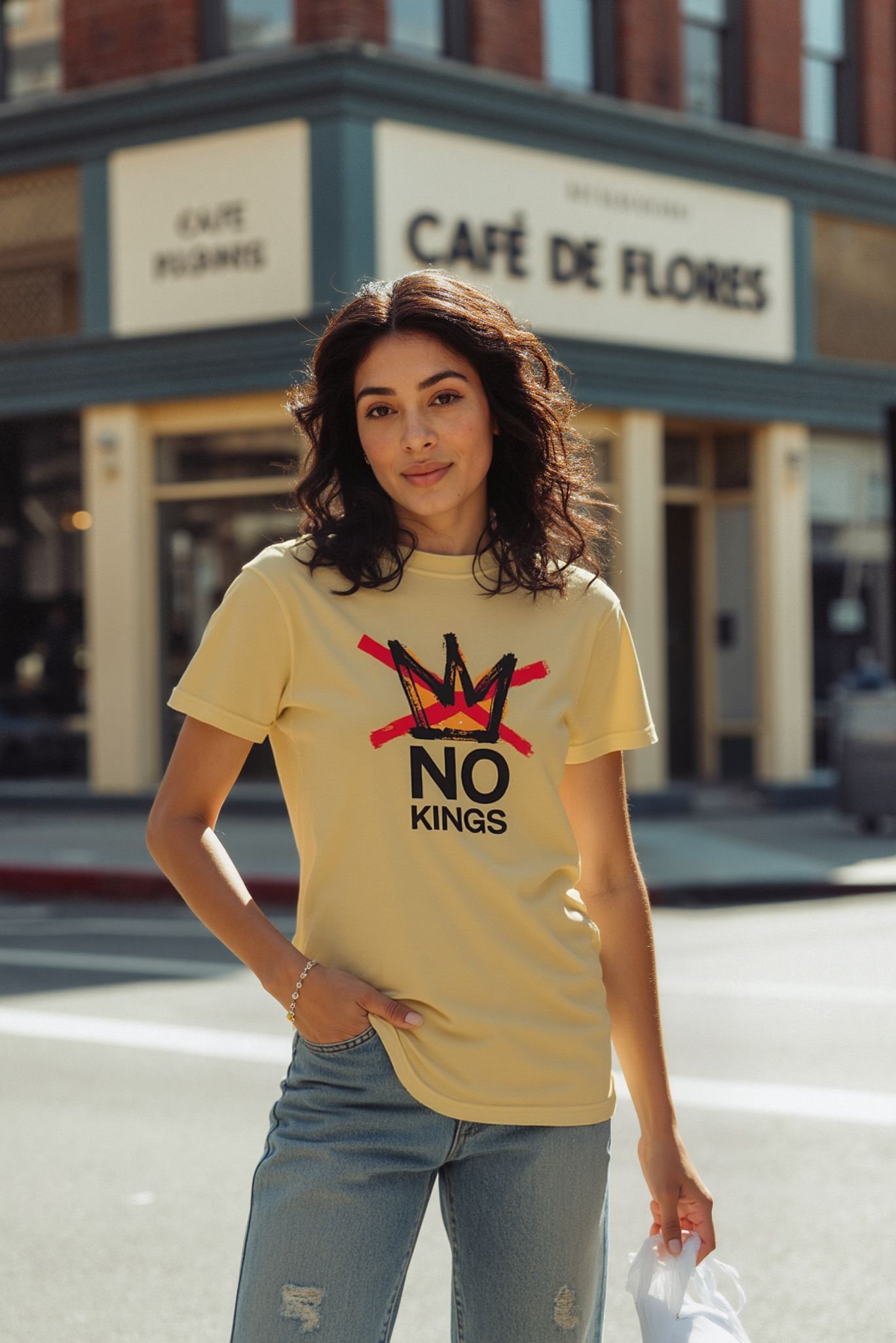 No Kings crown Unisex Protest T-shirt, Variety of Colors - Image 3