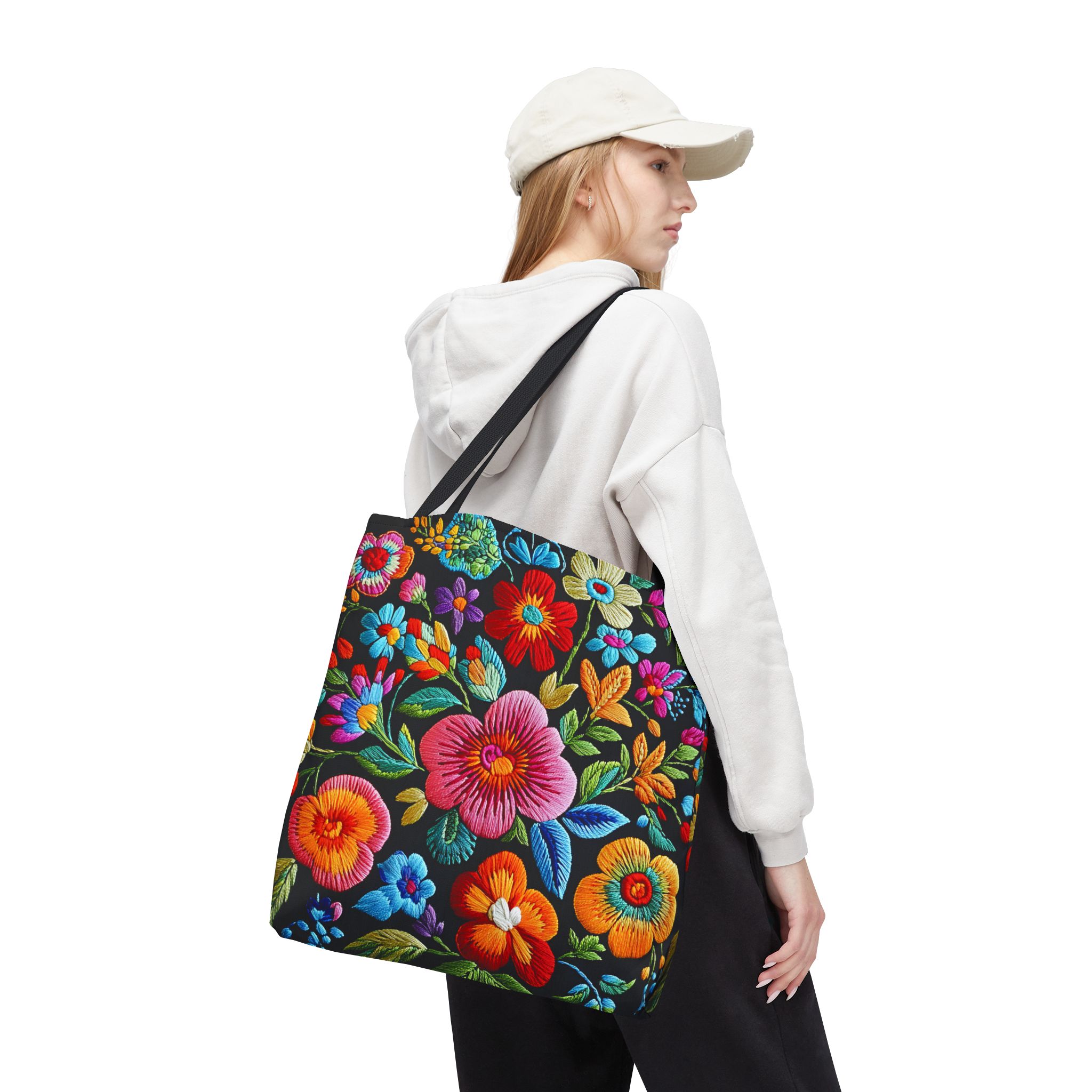 The Embroidered "Look" Floral Tote Bag - Image 9