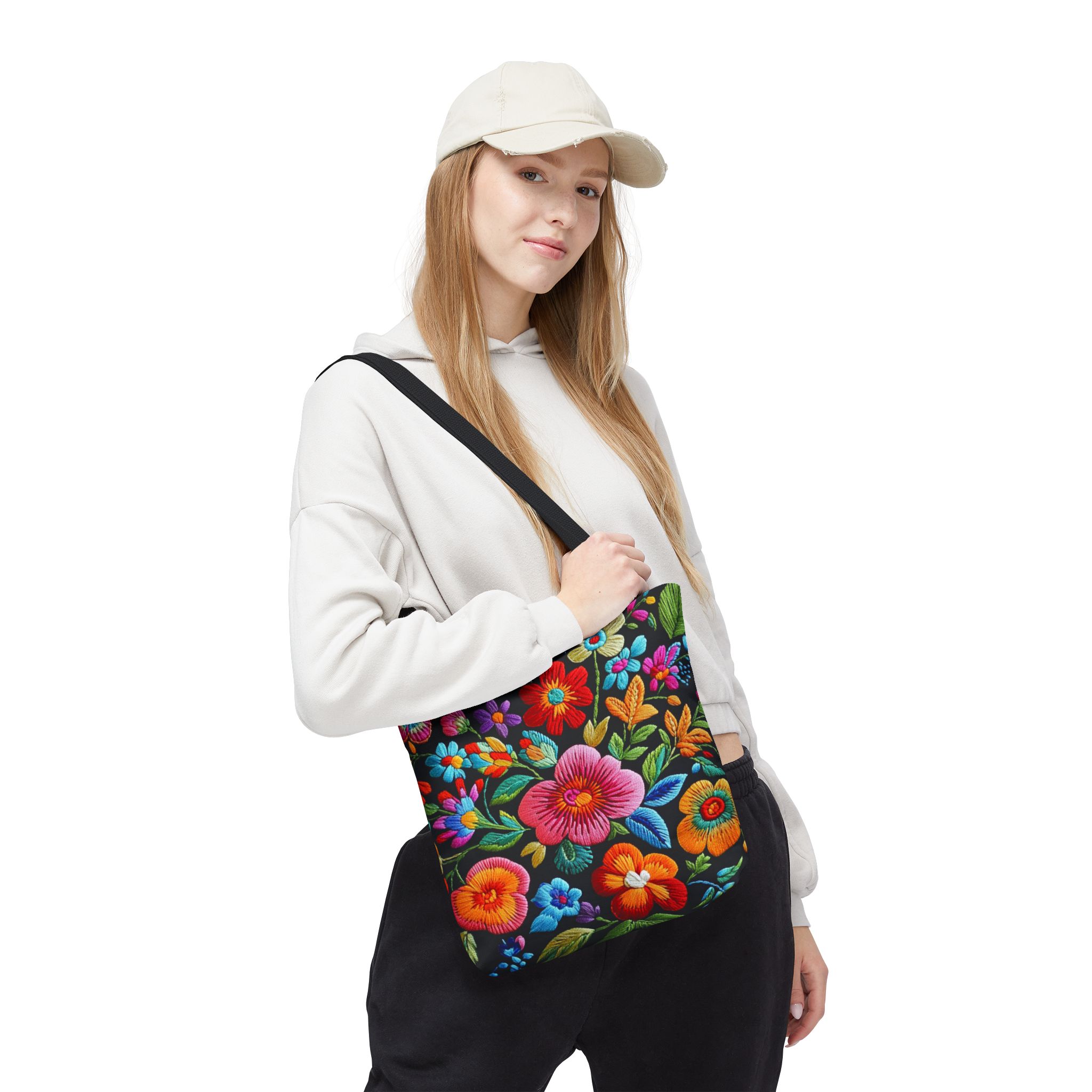 The Embroidered "Look" Floral Tote Bag - Image 5